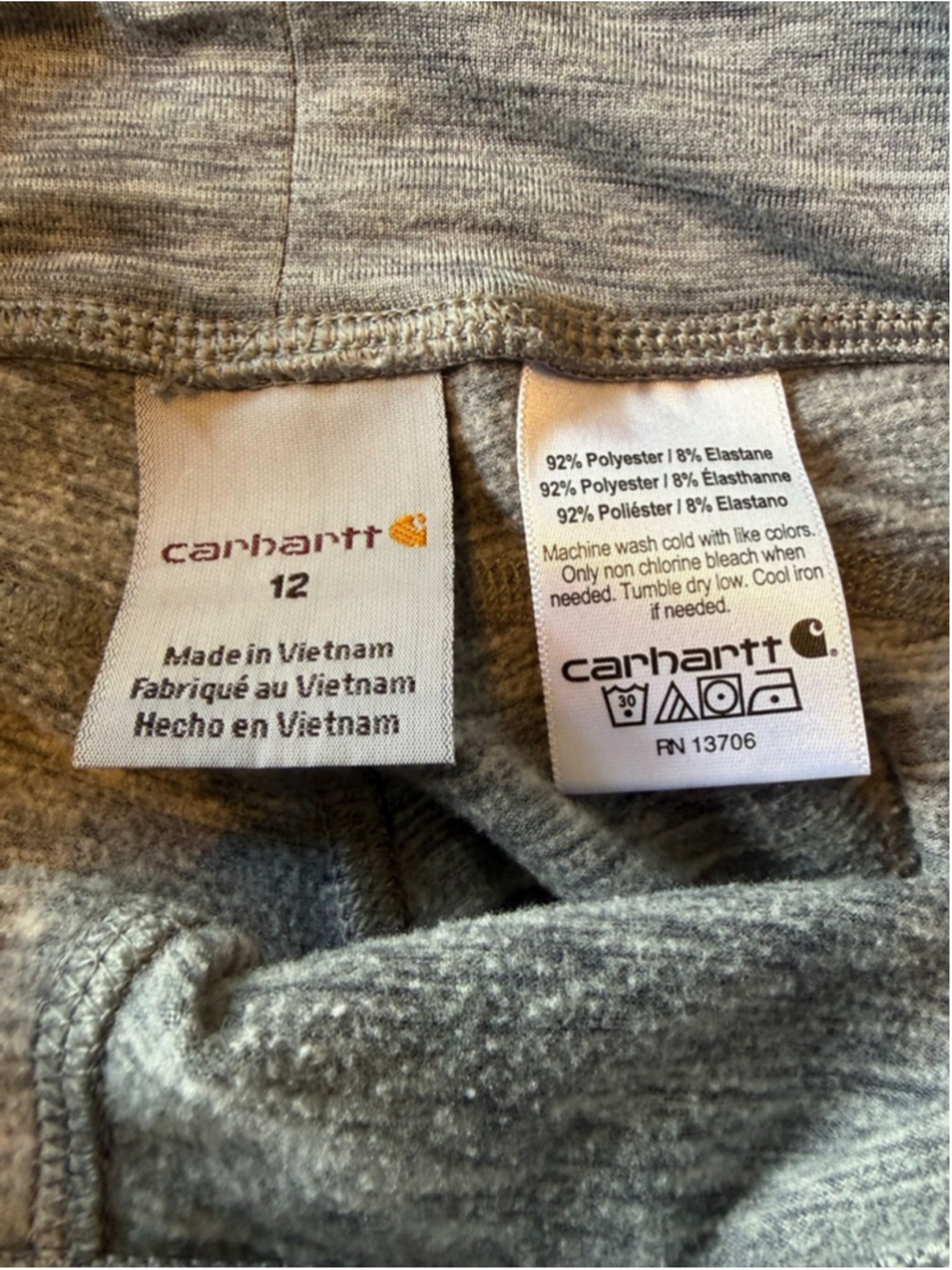 Women's Carhartt Gray Leggings Size 12 - Picture 3 of 4